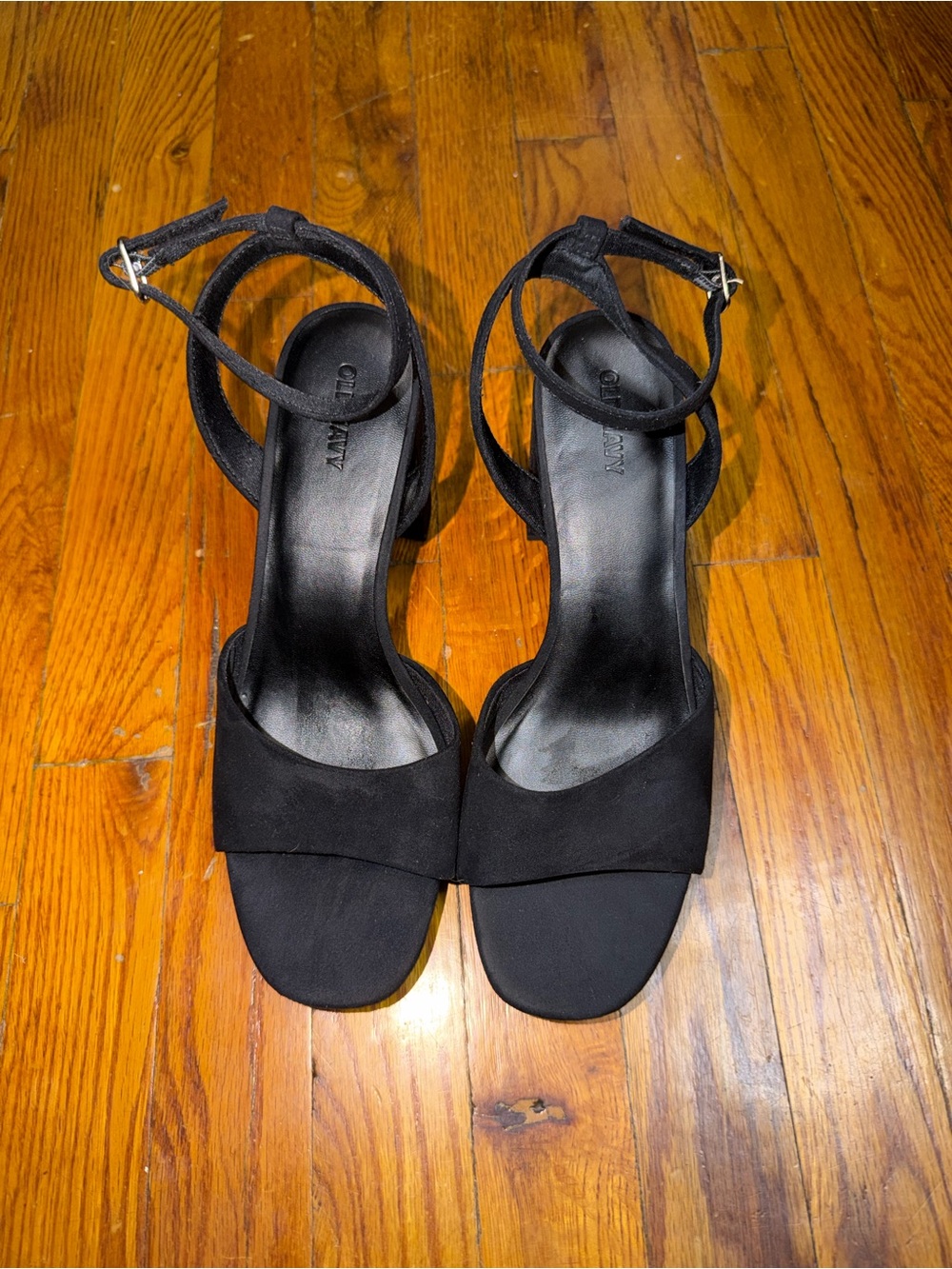 Women’s Black Ankle-Strap Block Heel Sandals